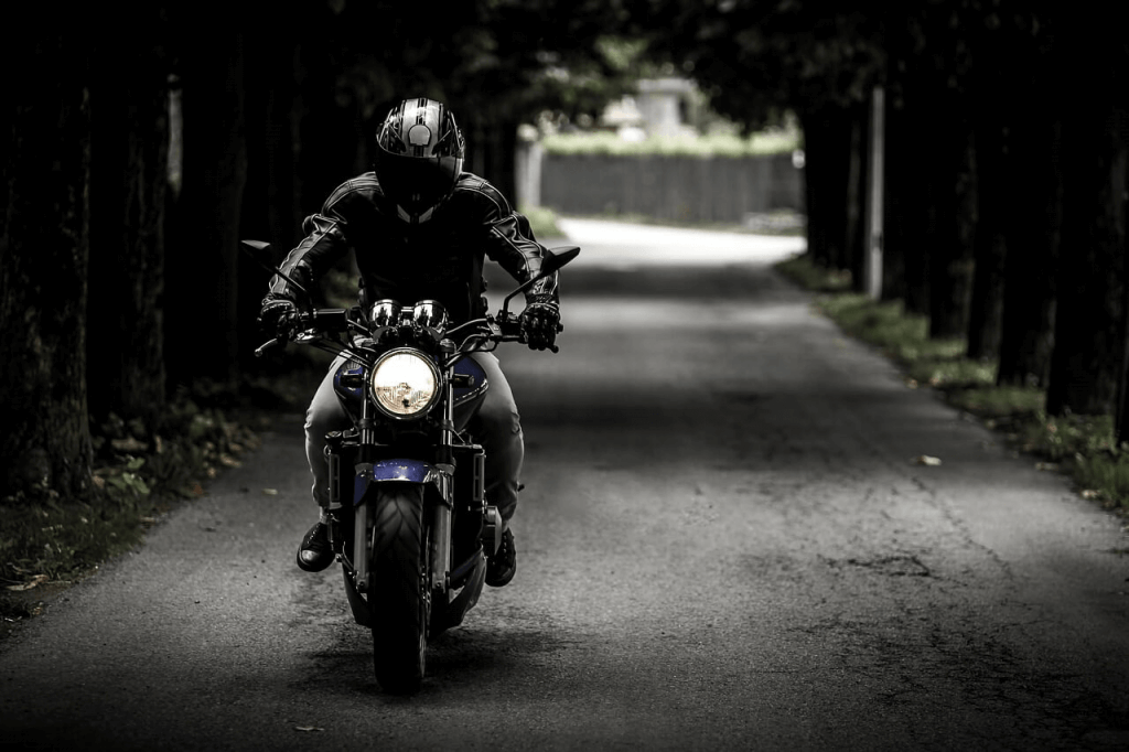 motorcycle rider with a good vibe